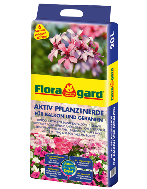 Floragard Aktiv Pflanzenerde für Balkon und Geranien