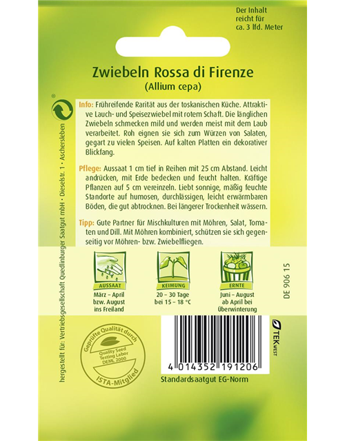 Frühlingszwiebelsamen 'Rossa lunga di Firenze'