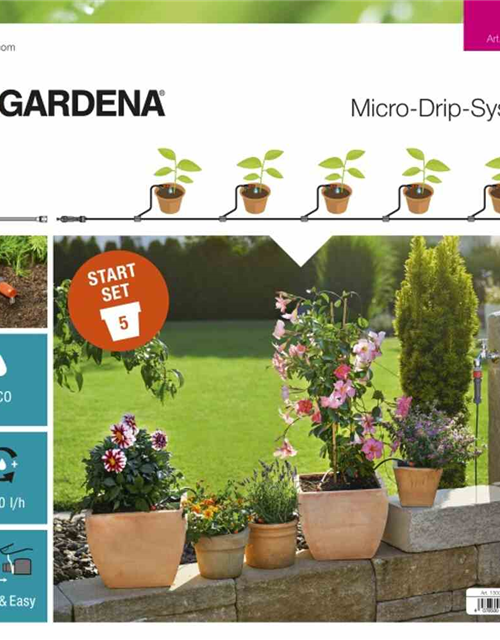 Gardena Bewässerungsset Micro-Drip für 5 Pflanztöpfe Gr. S