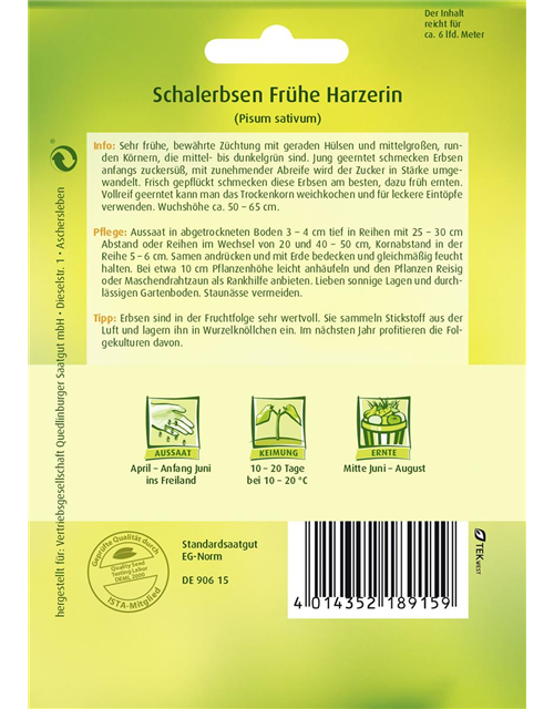 Schalerbsensamen 'Frühe Harzerin'