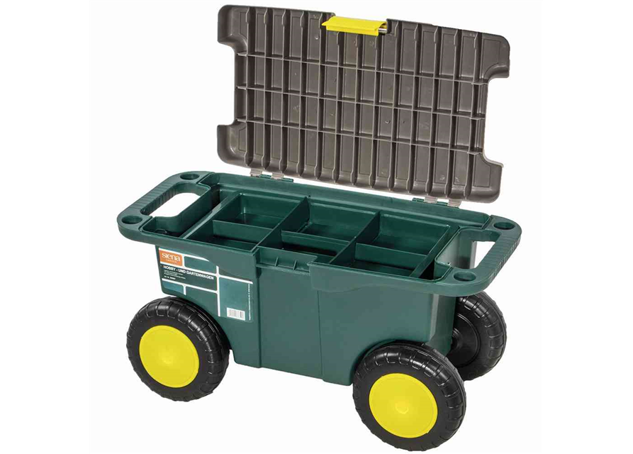 Siena Garden Gartenkarre Hobby- und Gartenwagen 55x30x27 cm grün und grau Kunststoff