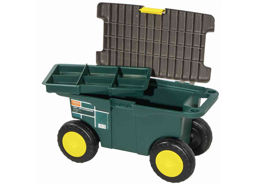 Siena Garden Gartenkarre Hobby- und Gartenwagen 55x30x27 cm grün und grau Kunststoff