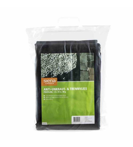 Siena Garden Anti-Unkrautvlies 1,5x10m, 100g schwarz