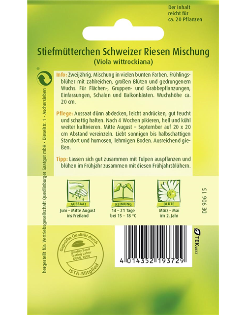 Stiefmütterchensamen 'Schweizer Riesen'