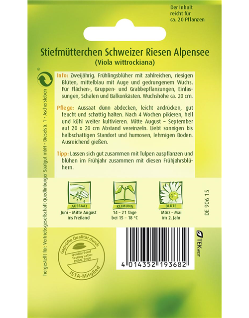 Stiefmütterchensamen 'Schweizer Riesen Alpensee'