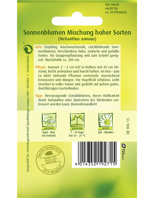 Sonnenblumensamen 'Mischung hoher Sorten'