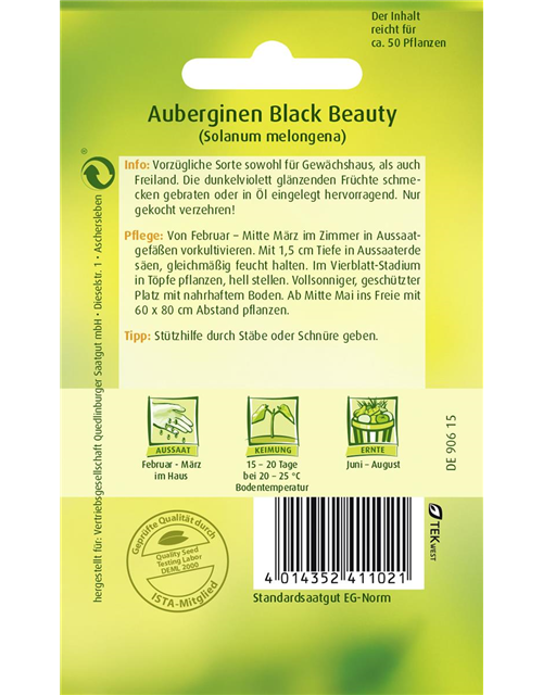 Auberginensamen 'Black Beauty'