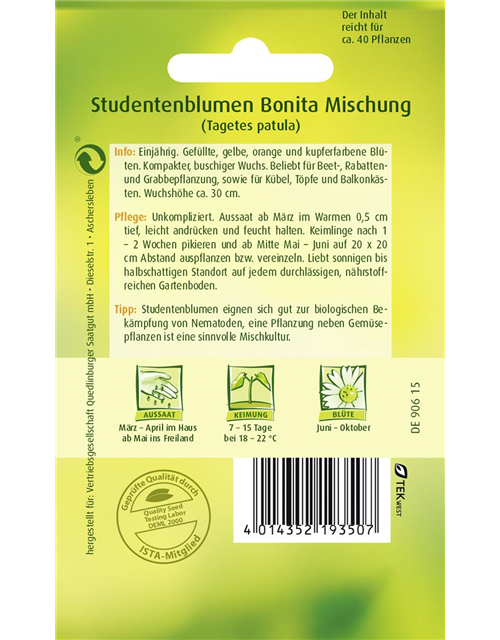 Studentenblumensamen 'Bonita-Mischung'