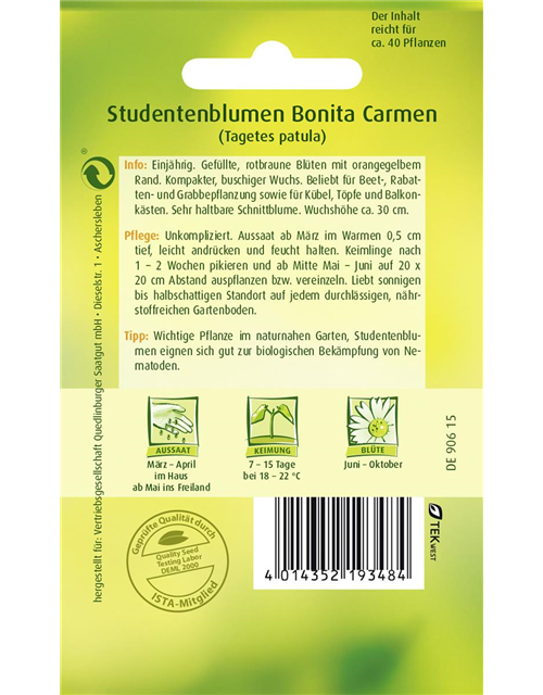 Studentenblumensamen 'Carmen'