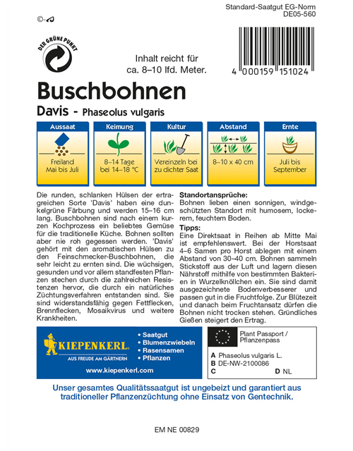 Buschbohne 'Davis'