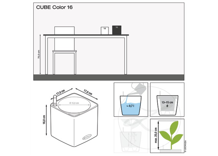 LECHUZA CUBE Color 16 