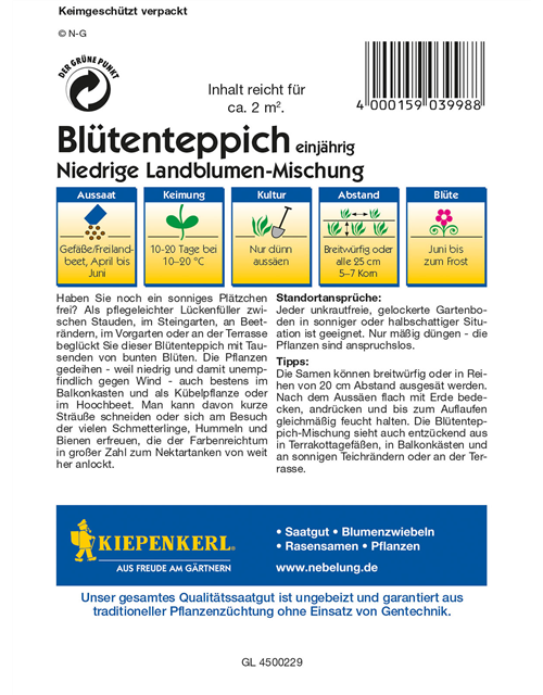 Niedrige Landblumen-Mischung