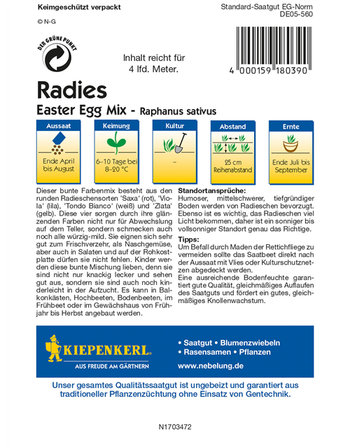 Radieschen 'Easter Egg'