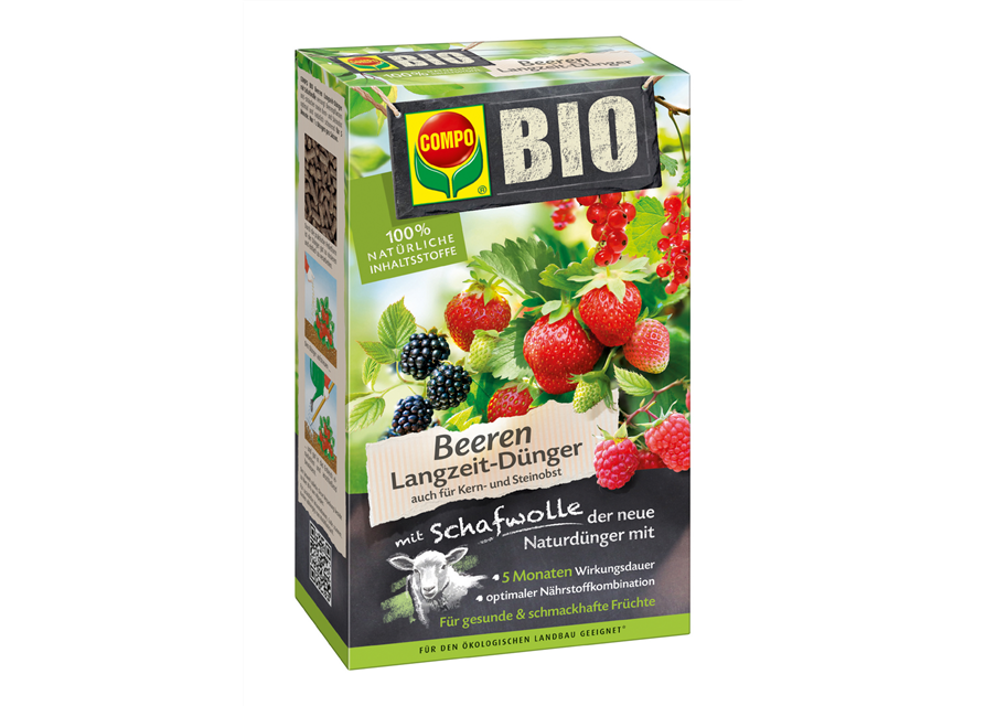 Compo BIO Beeren Langzeit-Dünger mit Schafwolle 