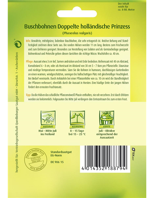 Buschbohnensamen 'Doppelte holländische Prinzess'