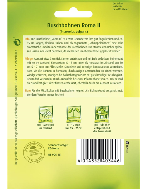 Buschbohnensamen 'Roma II'