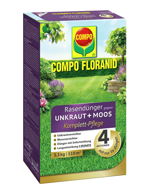 Compo FLORANID Rasendünger gegen Unkraut+Moos Komplettpflege 