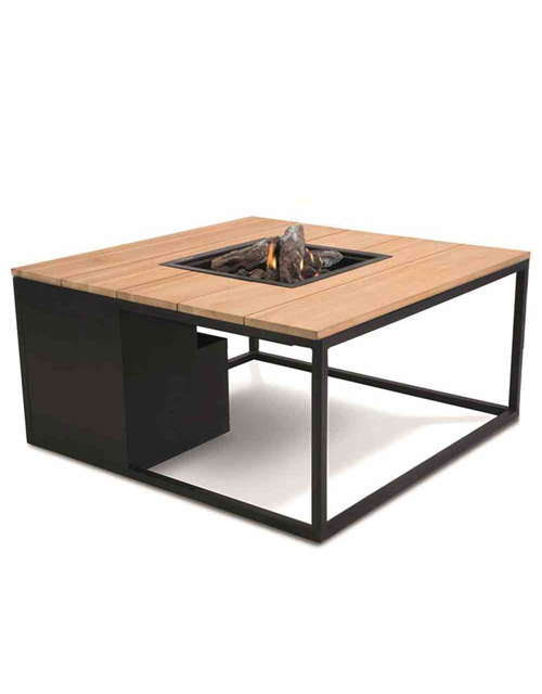 Cosi Cosiloft 100x100x48cm schwarz/teak Aluminium