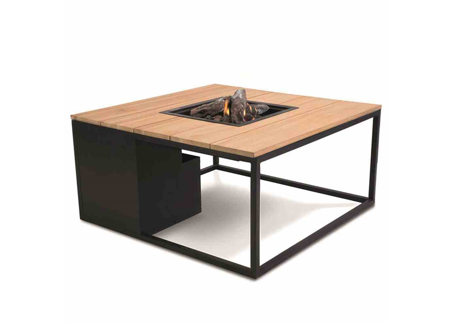 Cosi Cosiloft 100x100x48cm schwarz/teak Aluminium